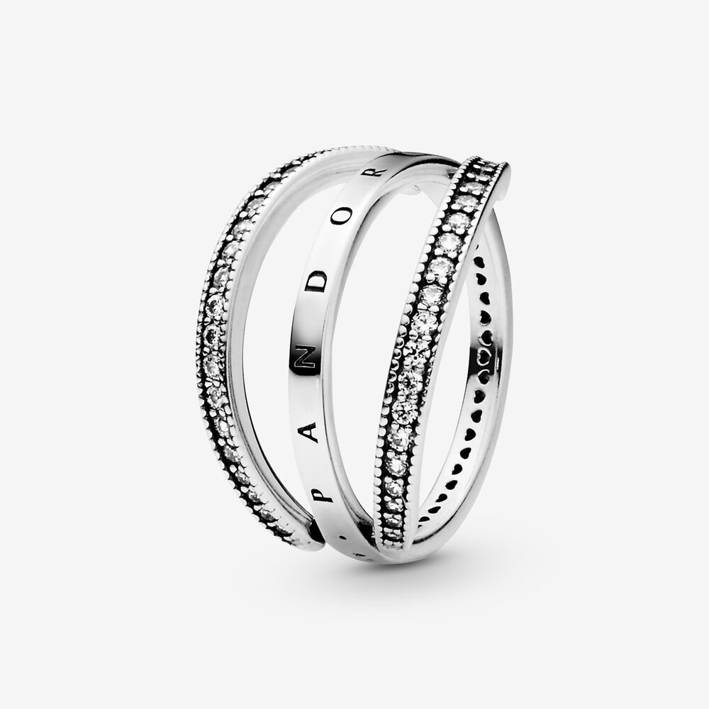 Pandora Logo and Heart Reversible Ring - Picture 2 of 2